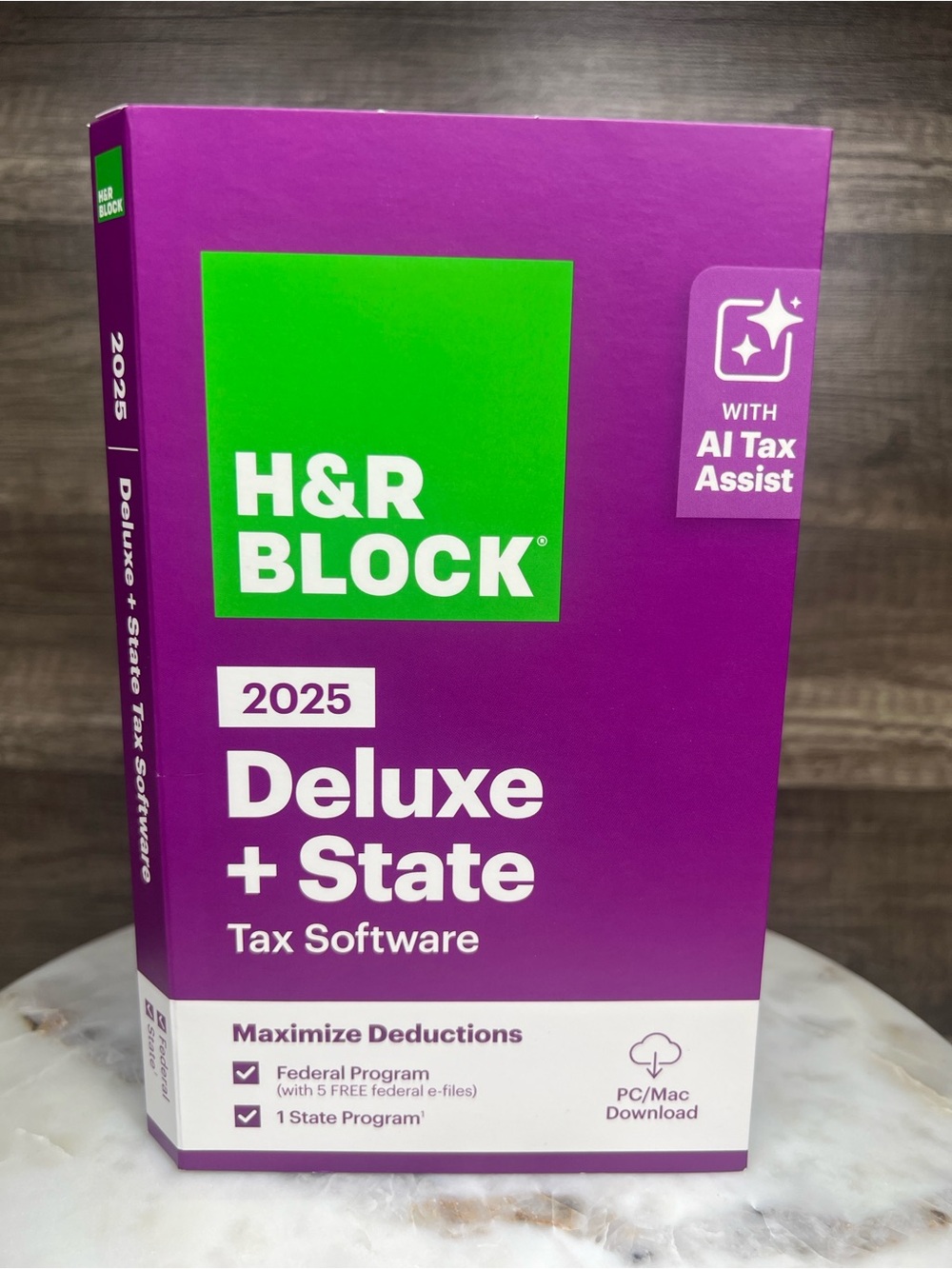 H&R Block Tax Software DELUXE + STATE 2025 Key Card for PC/MAC NEW